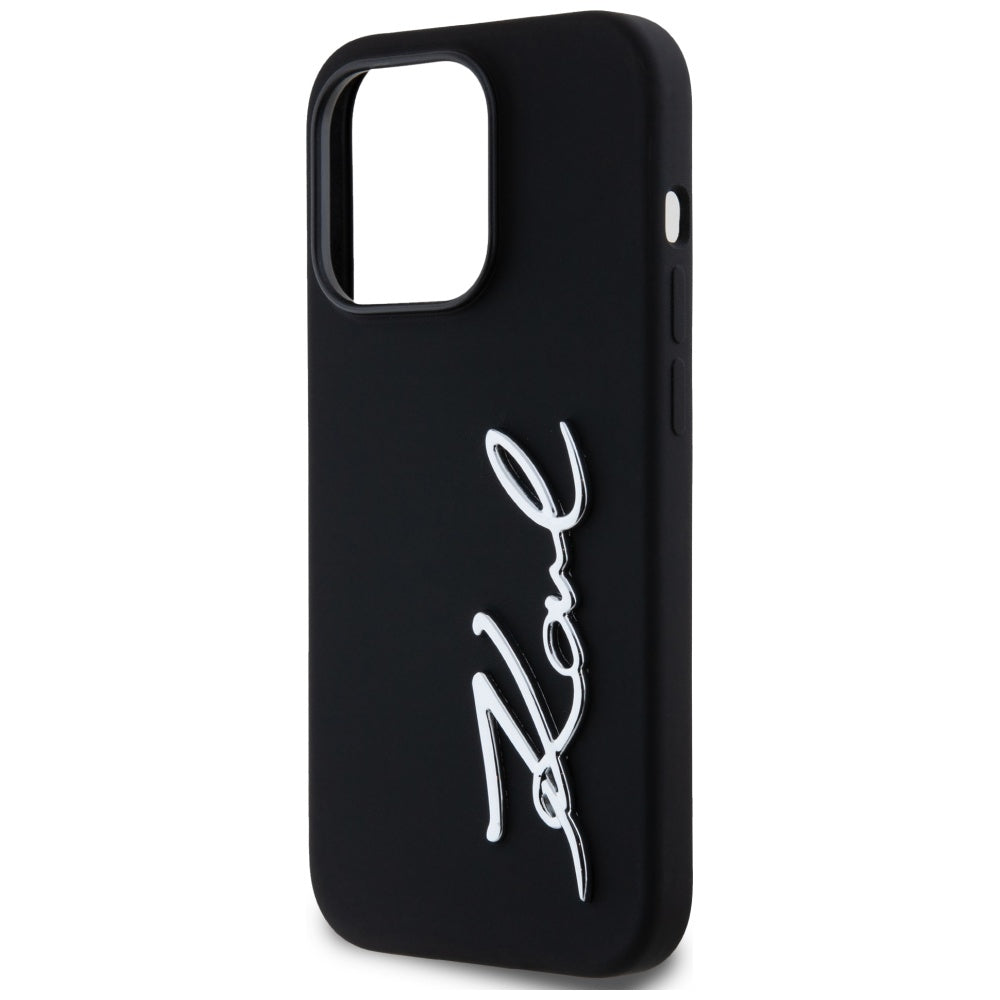 Husa pentru Apple iPhone 14 Pro, Karl Lagerfeld, Silicone Karl Script, Neagra