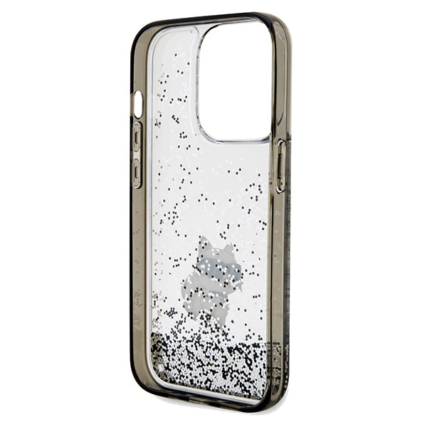 Husa pentru Apple iPhone 14 Pro Max, Karl Lagerfeld, Liquid Glitter Choupette, Transparenta