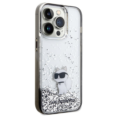 Husa pentru Apple iPhone 14 Pro Max, Karl Lagerfeld, Liquid Glitter Choupette, Transparenta