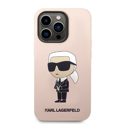 Husa pentru Apple iPhone 14 Pro Max, Karl Lagerfeld, Silicone Ikonik NFT, Roz