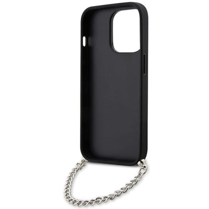 Husa pentru Apple iPhone 14 Pro Max, Karl Lagerfeld, Saffiano Monogram Chain, Argintie