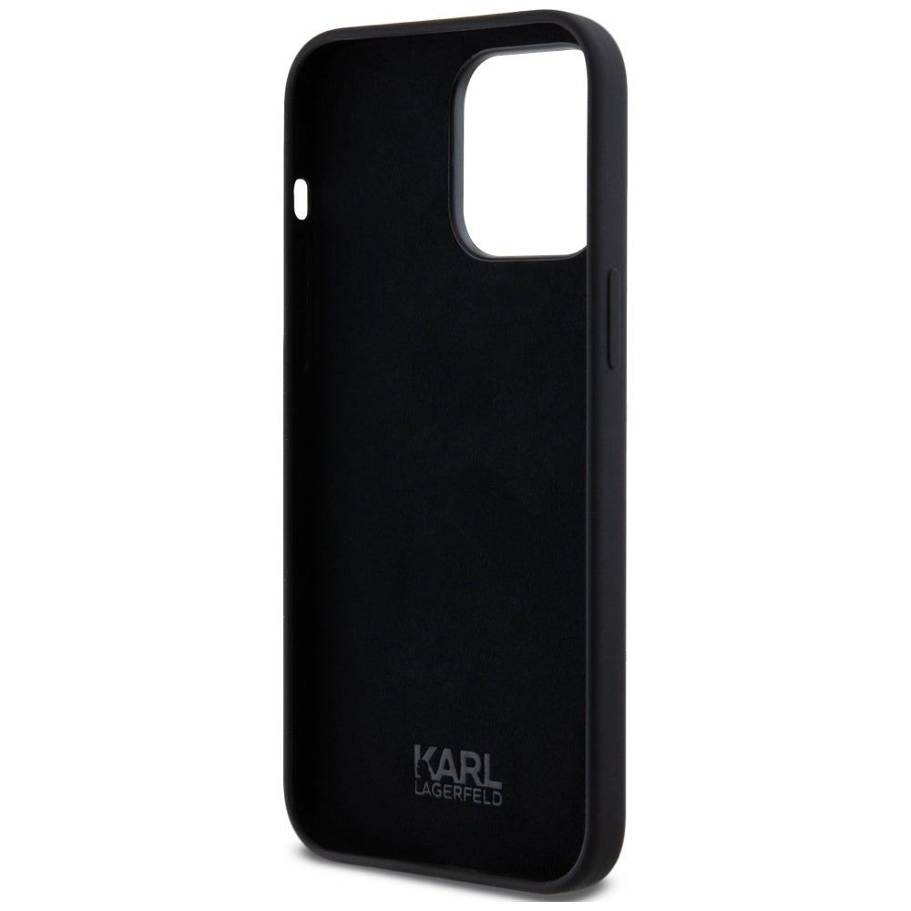 Husa pentru Apple iPhone 14 Pro Max, Karl Lagerfeld, Silicone Script, Neagra