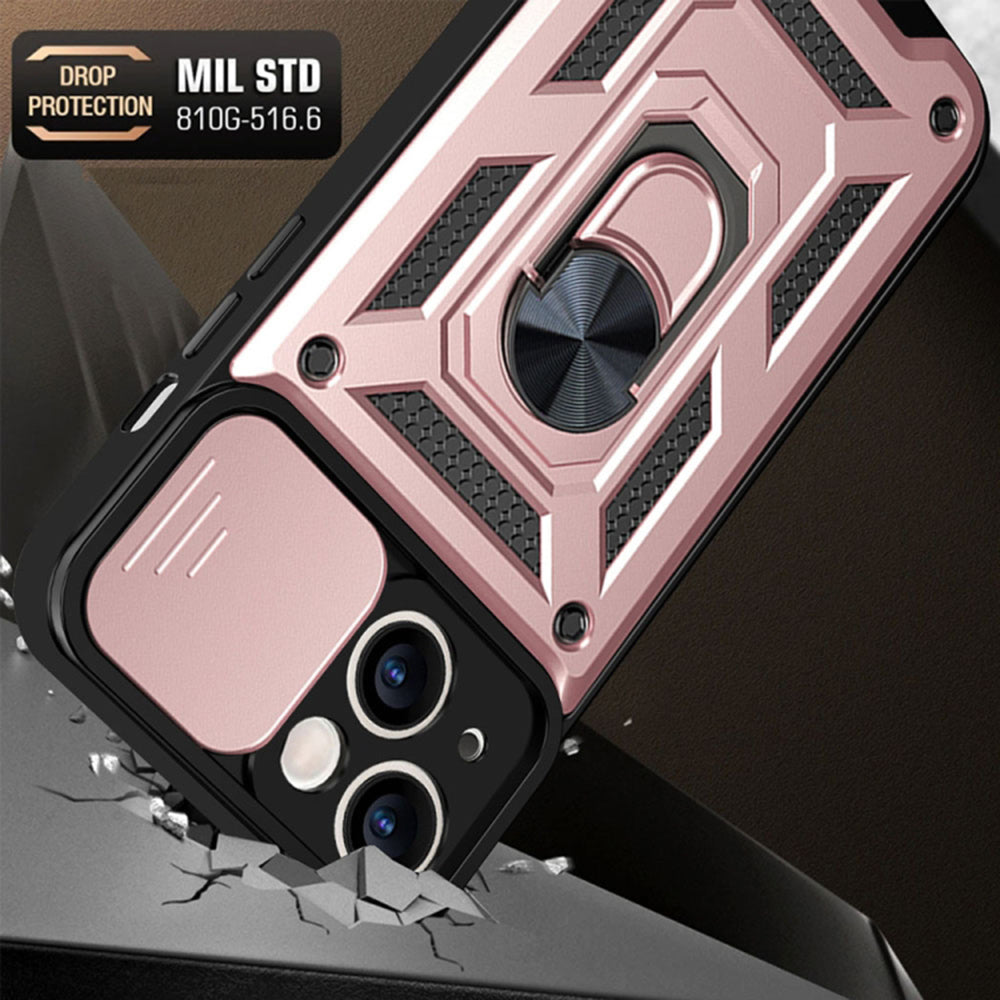 Husa pentru Apple iPhone 14 Pro, Techsuit, CamShield, Roz