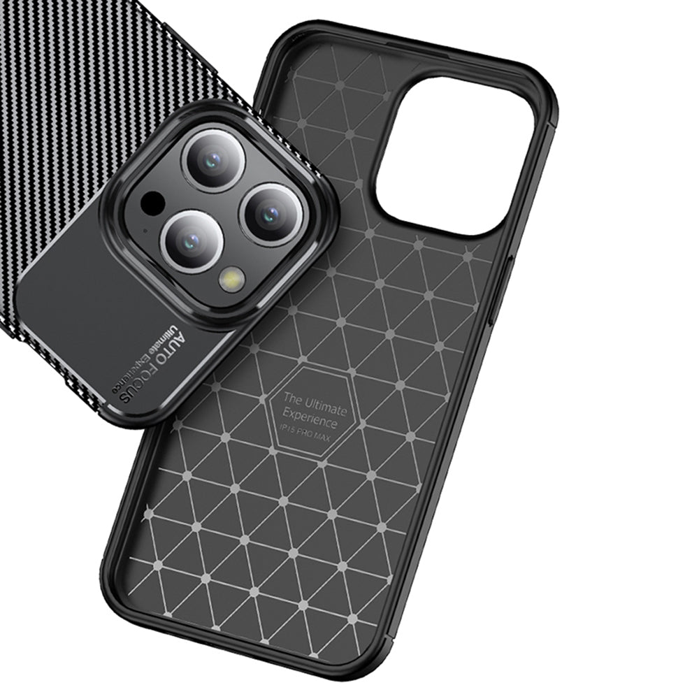 Husa pentru Apple iPhone 14 Pro, Techsuit, CarbonFiber, Neagra