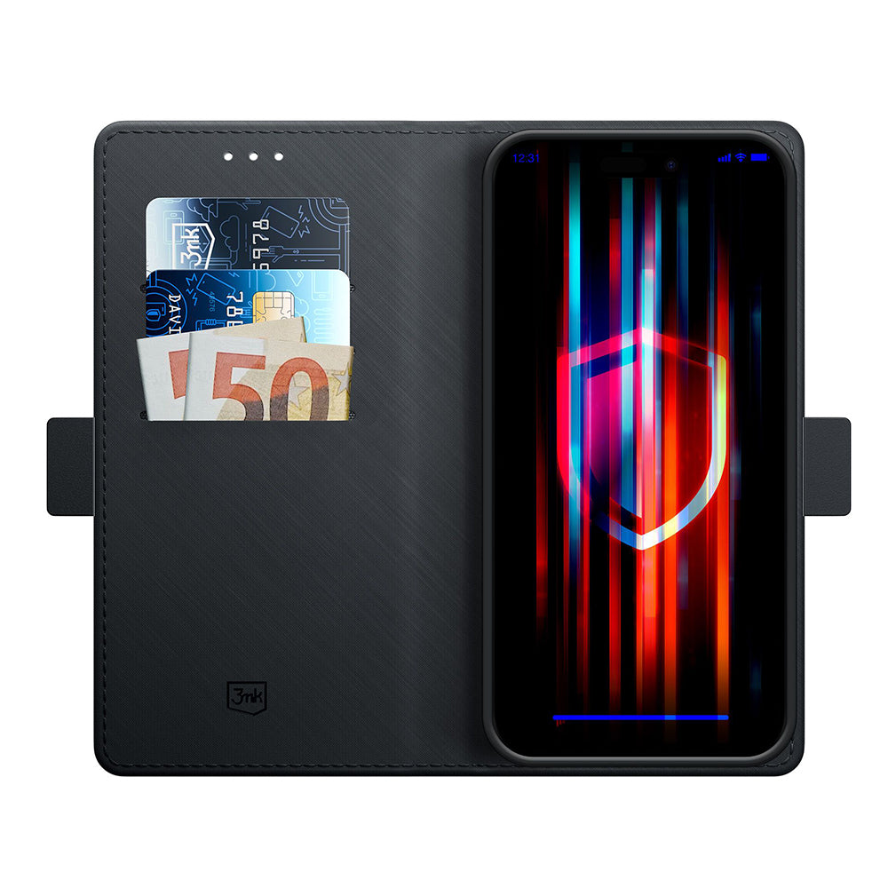 Husa pentru Apple iPhone 15, 3MK, Wallet, Neagra