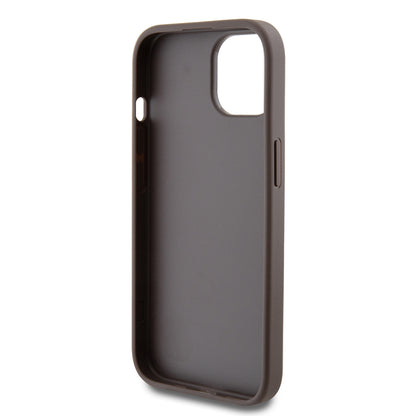 Husa pentru Apple iPhone 15, Guess, 4G Metal Gold Logo, Maro