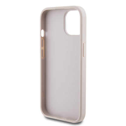 Husa pentru Apple iPhone 15, Guess, 4G Metal Gold Logo, Roz