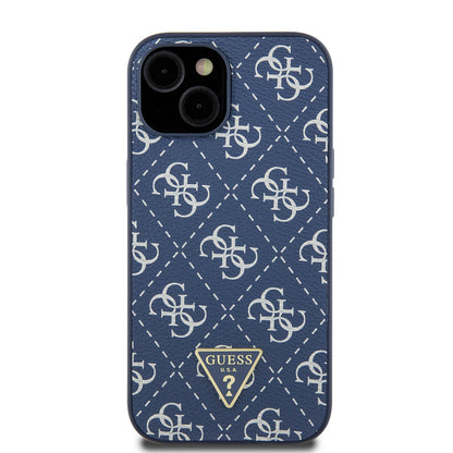Husa pentru Apple iPhone 15, Guess, 4G Triangle Logo, Albastra