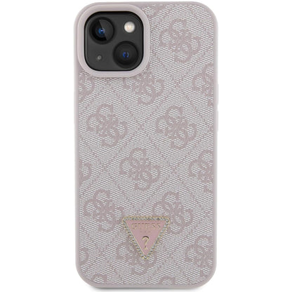 Husa pentru Apple iPhone 15, Guess, 4G Triangle Strass, Roz