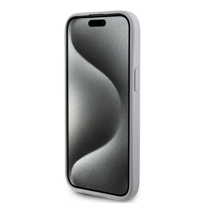 Husa pentru Apple iPhone 15, Guess, Strass Metal Logo, Argintie