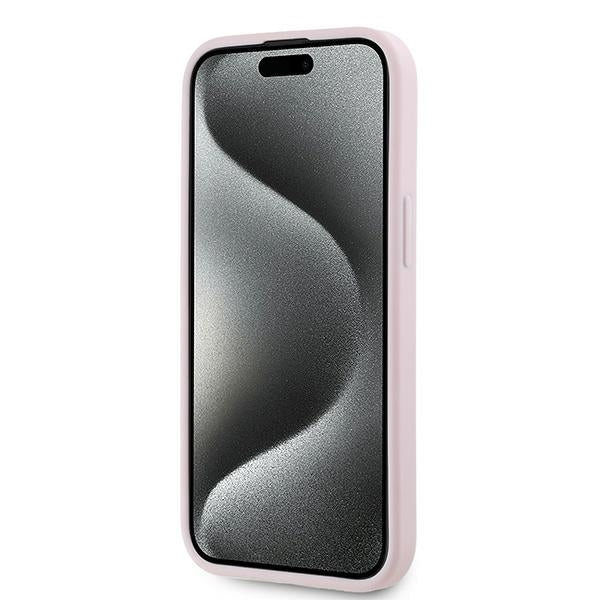 Husa pentru Apple iPhone 15, Karl Lagerfeld, Diagonal Quilted Script, Roz
