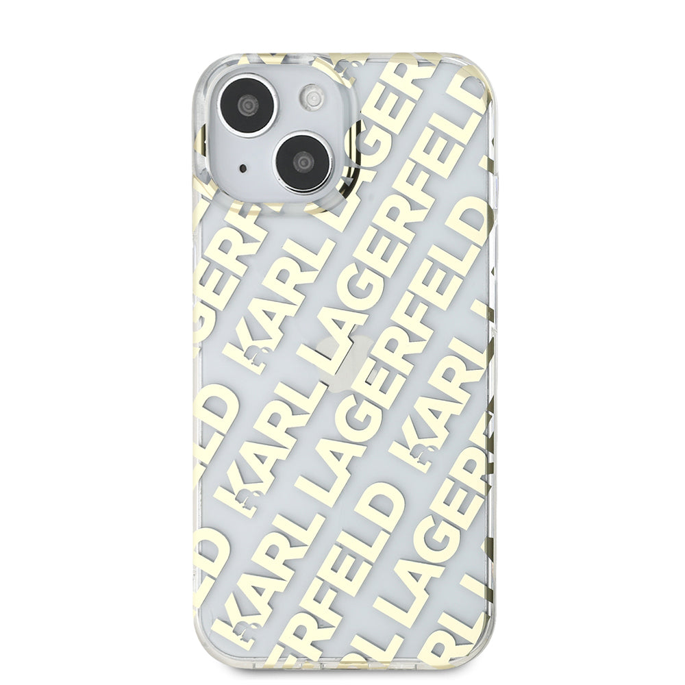 Husa pentru Apple iPhone 15, Karl Lagerfeld, IML Luxury Gold Fullover Logo, Aurie