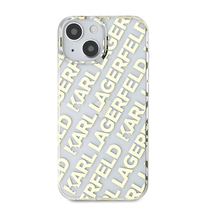 Husa pentru Apple iPhone 15, Karl Lagerfeld, IML Luxury Gold Fullover Logo, Aurie