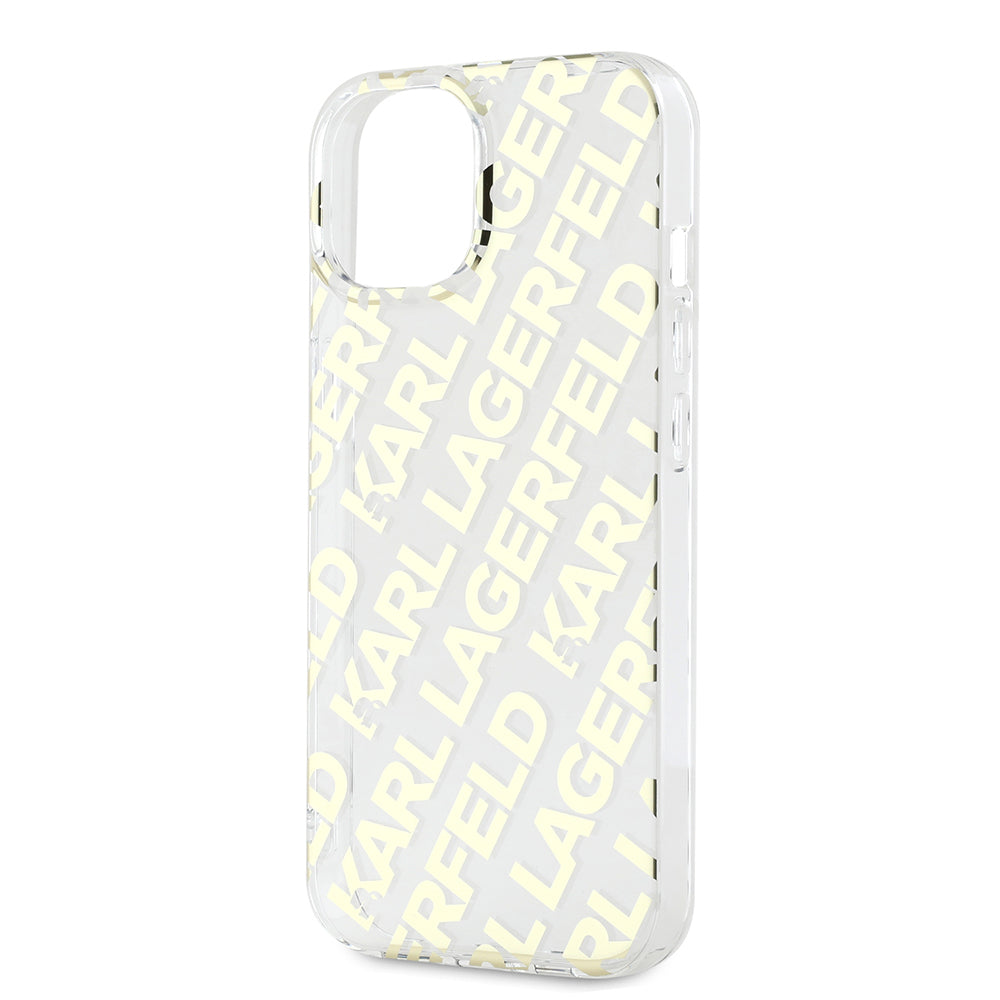 Husa pentru Apple iPhone 15, Karl Lagerfeld, IML Luxury Gold Fullover Logo, Aurie
