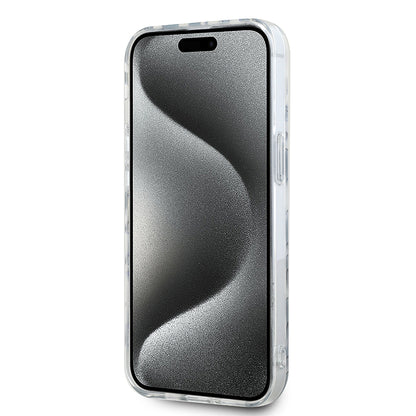 Husa pentru Apple iPhone 15, Karl Lagerfeld, IML Luxury Zebra Pattern with Strap, Neagra