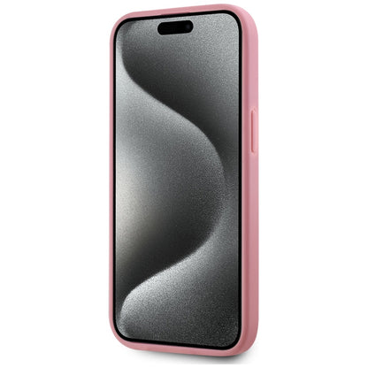 Husa pentru Apple iPhone 15, Karl Lagerfeld, Metal Signature, Roz