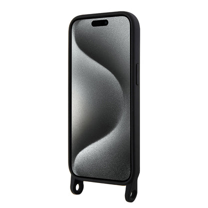 Husa pentru Apple iPhone 15, Karl Lagerfeld, Silicone Crossbody Choupette, Neagra