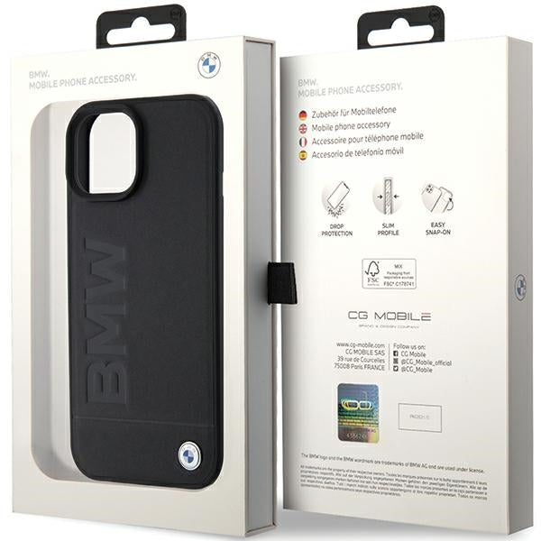 Husa pentru Apple iPhone 15 Plus, BMW, Natural Hot Stamp, Neagra