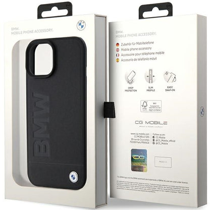 Husa pentru Apple iPhone 15 Plus, BMW, Natural Hot Stamp, Neagra