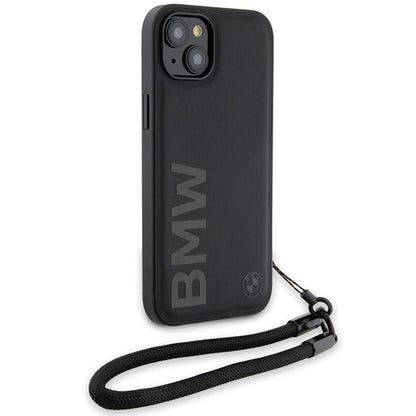 Husa pentru Apple iPhone 15 Plus, BMW, Signature Wordmark Cord, Neagra