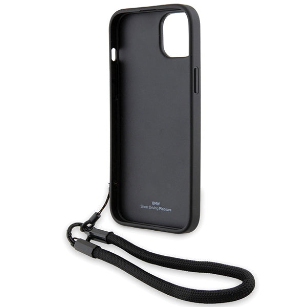 Husa pentru Apple iPhone 15 Plus, BMW, Signature Wordmark Cord, Neagra
