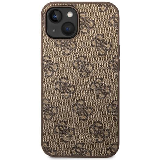 Husa pentru Apple iPhone 15 Plus, Guess, 4G Metal Gold Logo, Maro