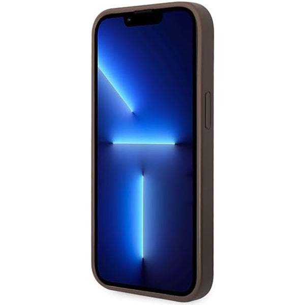 Husa pentru Apple iPhone 15 Plus, Guess, 4G Metal Gold Logo, Maro