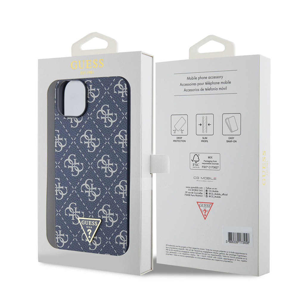 Husa pentru Apple iPhone 15 Plus, Guess, 4G Triangle Logo, Albastra