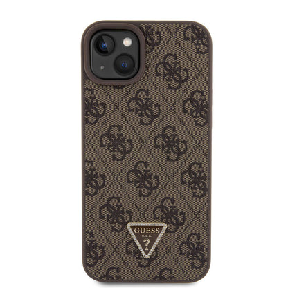 Husa pentru Apple iPhone 15 Plus, Guess, Crossbody 4G Metal Logo, Maro