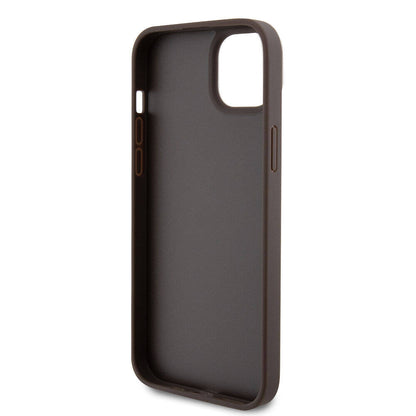 Husa pentru Apple iPhone 15 Plus, Guess, Crossbody 4G Metal Logo, Maro