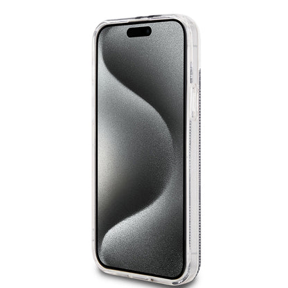 Husa pentru Apple iPhone 15 Plus, Guess, IML 4G Gold Stripe, Neagra