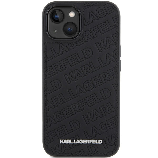 Husa pentru Apple iPhone 15 Plus, Karl Lagerfeld, Diagonal Quilted K Pattern, Neagra
