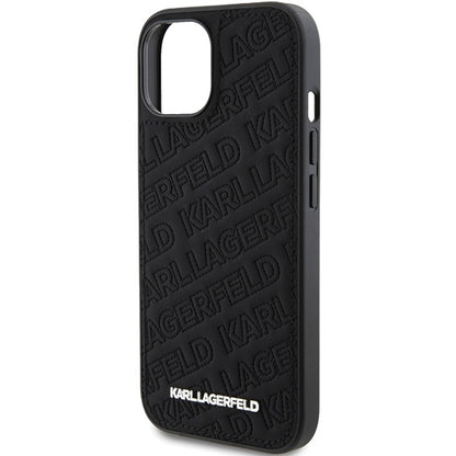 Husa pentru Apple iPhone 15 Plus, Karl Lagerfeld, Diagonal Quilted K Pattern, Neagra