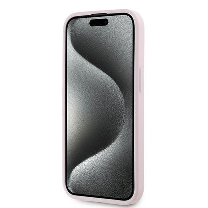 Husa pentru Apple iPhone 15 Plus, Karl Lagerfeld, Diagonal Quilted Script, Roz