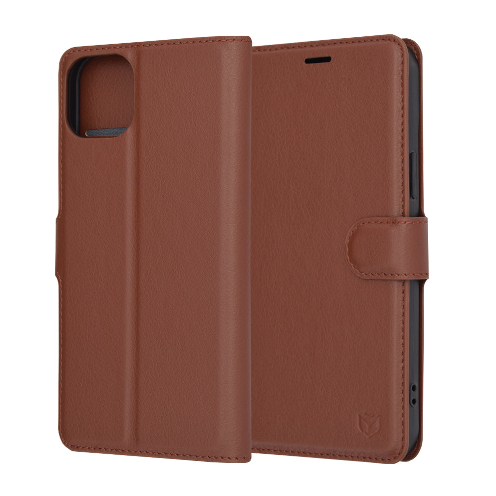 Husa pentru Apple iPhone 15 Plus, Techsuit, Leather Folio, Maro