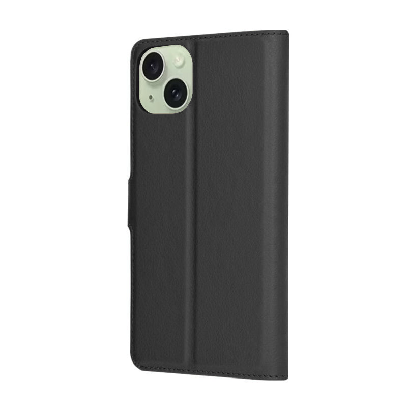 Husa pentru Apple iPhone 15 Plus, Techsuit, Leather Folio, Neagra