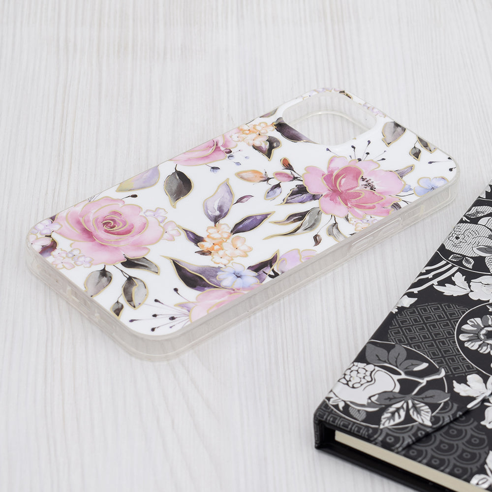 Husa pentru Apple iPhone 15 Plus, Techsuit, Marble, Alba