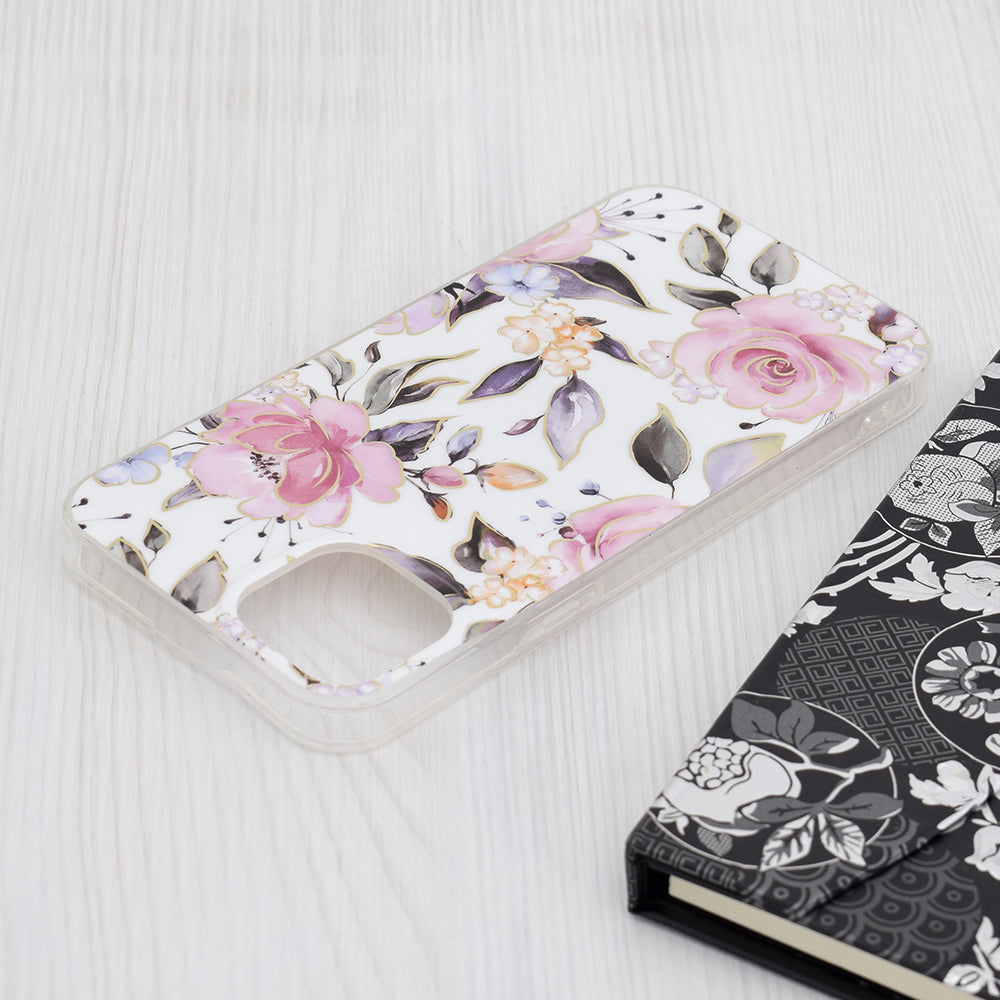 Husa pentru Apple iPhone 15 Plus, Techsuit, Marble, Alba