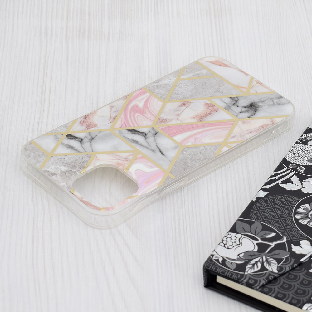 Husa pentru Apple iPhone 15 Plus, Techsuit, Marble, Roz