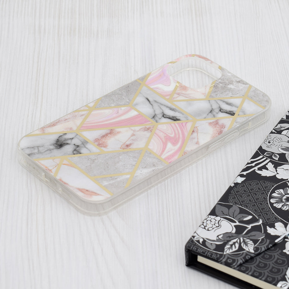 Husa pentru Apple iPhone 15 Plus, Techsuit, Marble, Roz