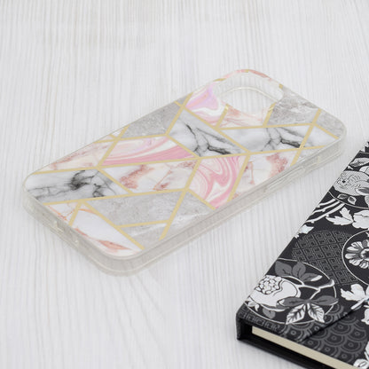 Husa pentru Apple iPhone 15 Plus, Techsuit, Marble, Roz