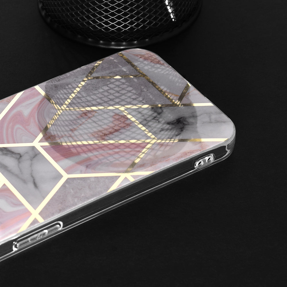 Husa pentru Apple iPhone 15 Plus, Techsuit, Marble, Roz