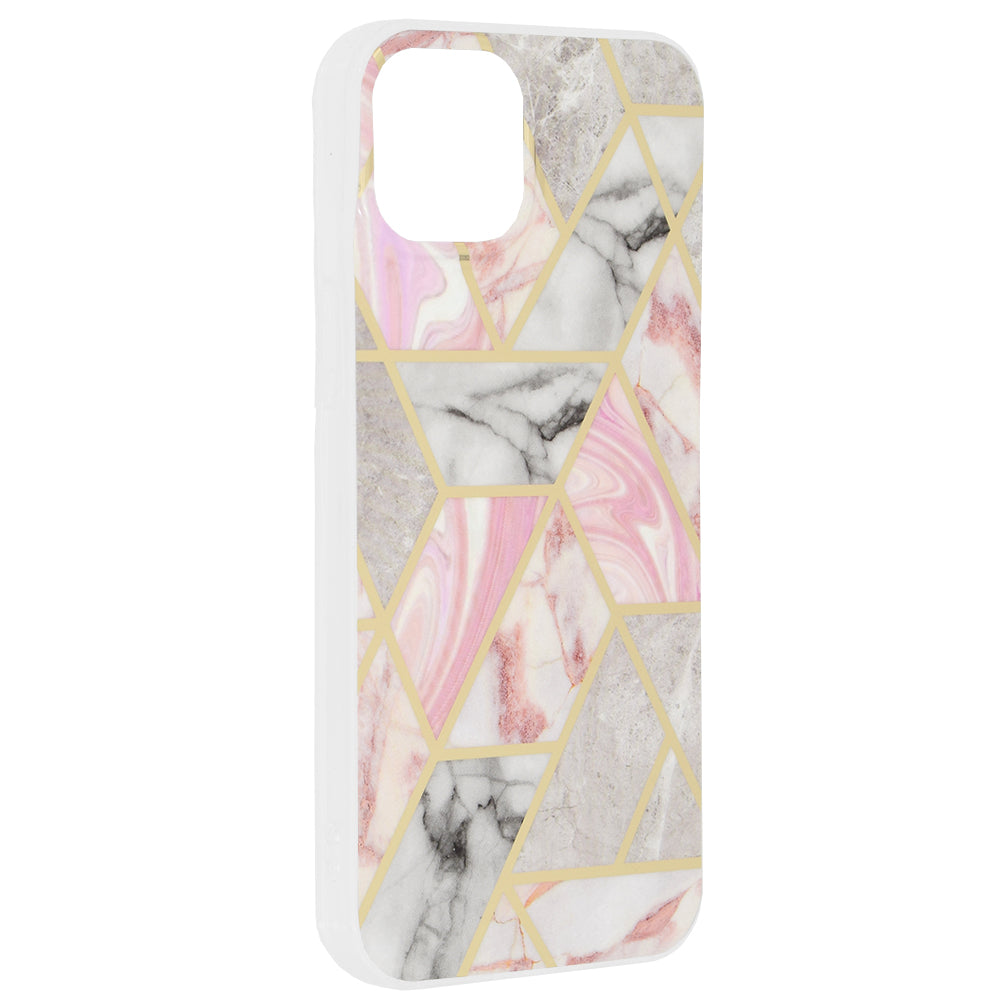 Husa pentru Apple iPhone 15 Plus, Techsuit, Marble, Roz