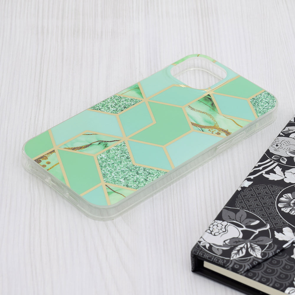 Husa pentru Apple iPhone 15 Plus, Techsuit, Marble, Verde