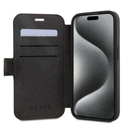 Husa pentru Apple iPhone 15 Pro, Guess, 4G Book, Gri