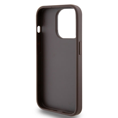 Husa pentru Apple iPhone 15 Pro, Guess, 4G Metal Gold Logo, Maro