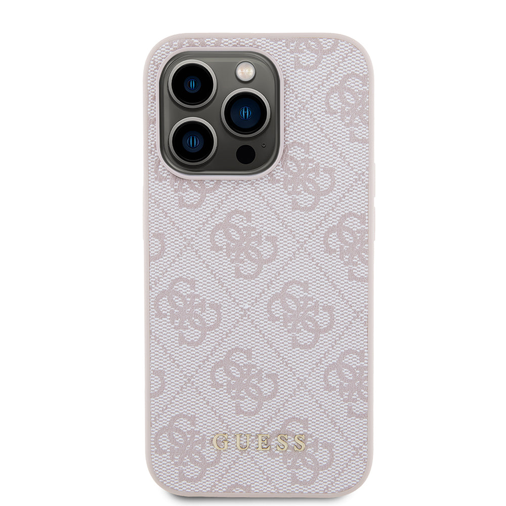 Husa pentru Apple iPhone 15 Pro, Guess, 4G Metal Gold Logo, Roz