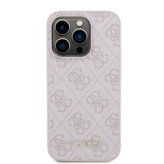 Husa pentru Apple iPhone 15 Pro, Guess, 4G Metal Gold Logo, Roz