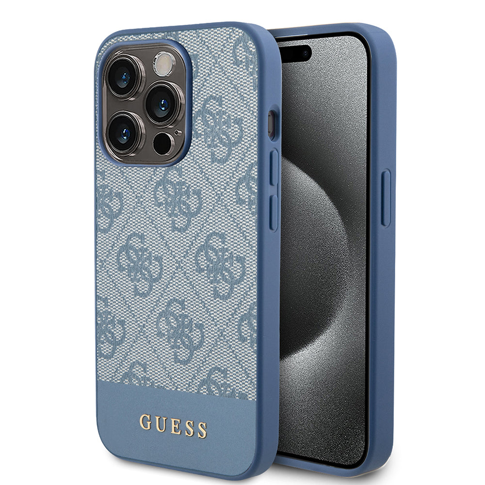 Husa pentru Apple iPhone 15 Pro, Guess, 4G Stripe, Albastra