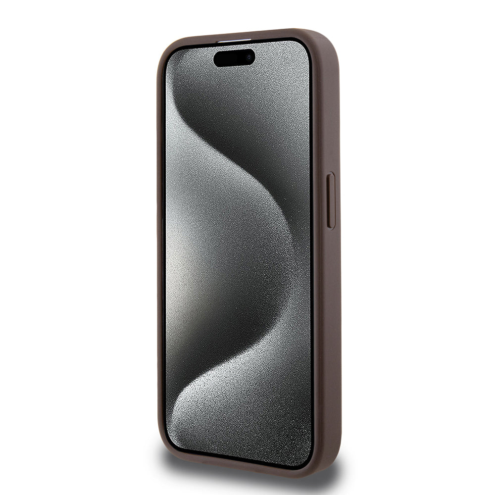 Husa pentru Apple iPhone 15 Pro, Guess, 4G Stripe, Maro